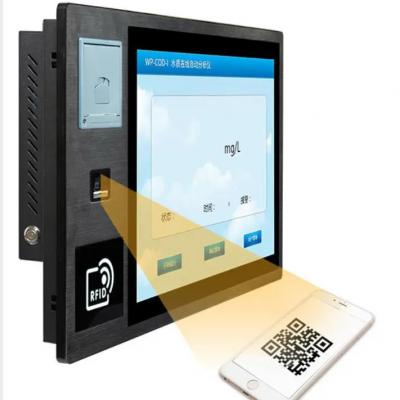 Rugged 19 inch PCAP touch screen industrial computer self-service terminal PC with printer NFC RFID card reader and barcode scanner